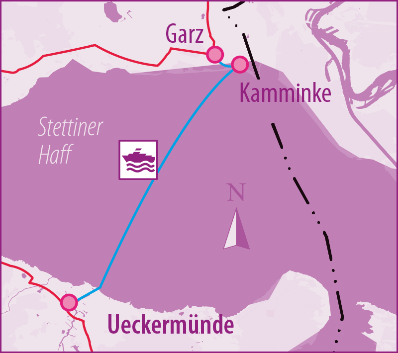 Berlin-Usedom Radfernweg Fähre Ueckermünde-Kamminke