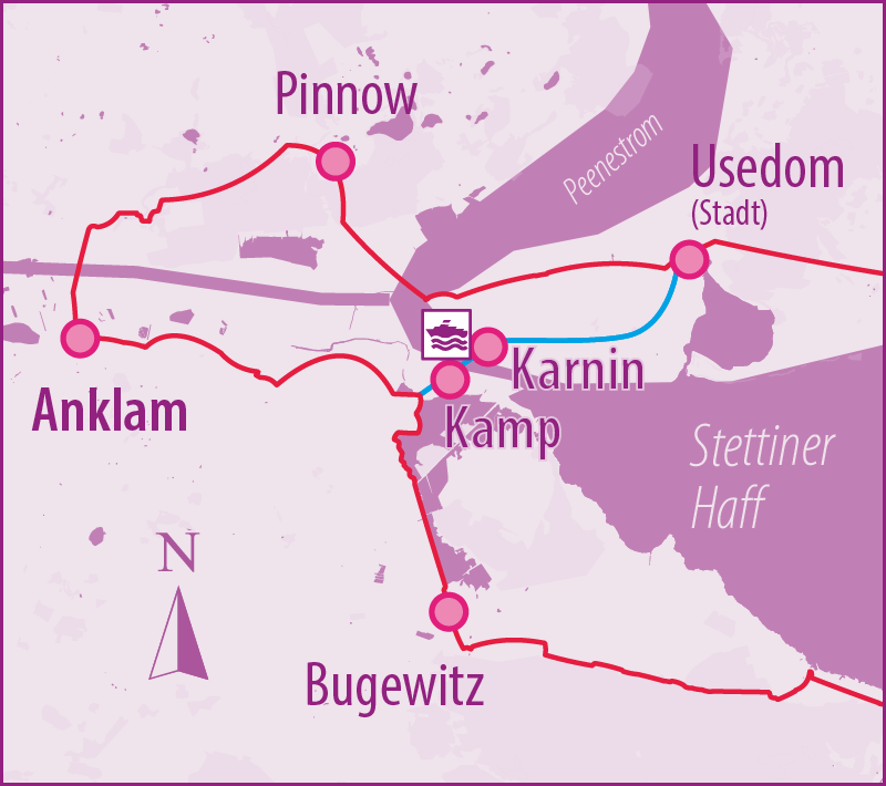 Berlin-Usedom Radfernweg Fähre Kamp-Karnin