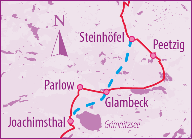 Berlin-Usedom Radfernweg Abkürzung Joachimsthal-Steinhöfel