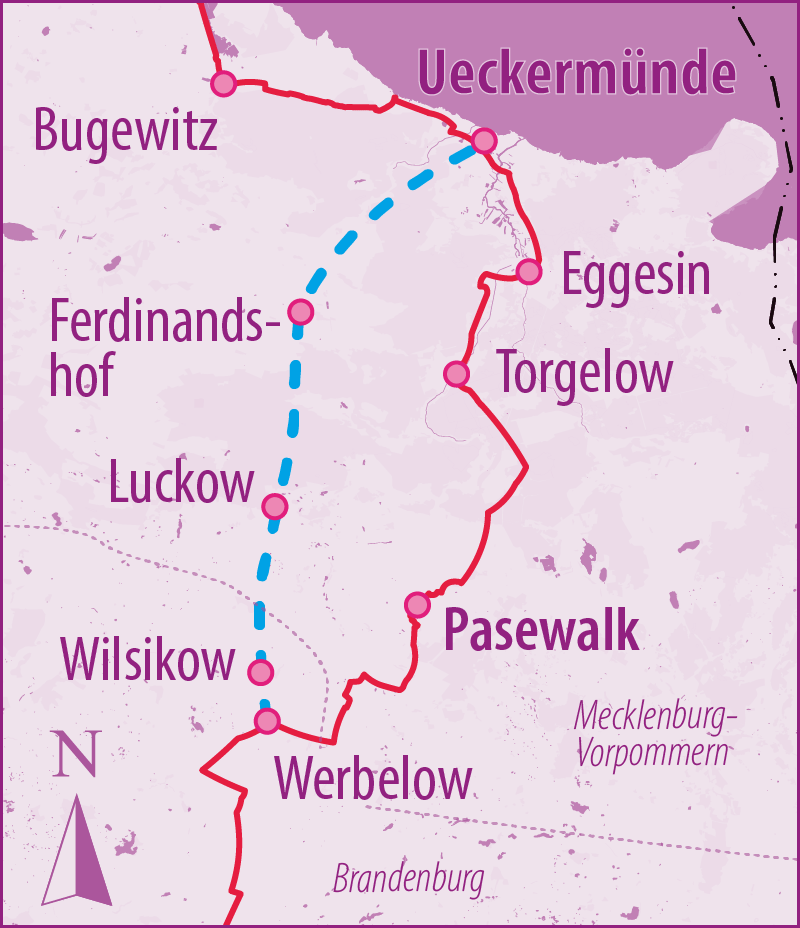 Berlin-Usedom Radfernweg Abkürzung Werbelow-Ueckermünde