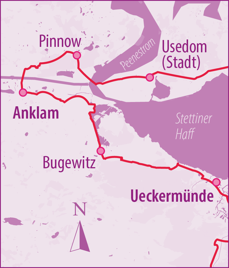 Berlin-Usedom Radfernweg Etappe 5 Ueckermünde-Usedom (Stadt)